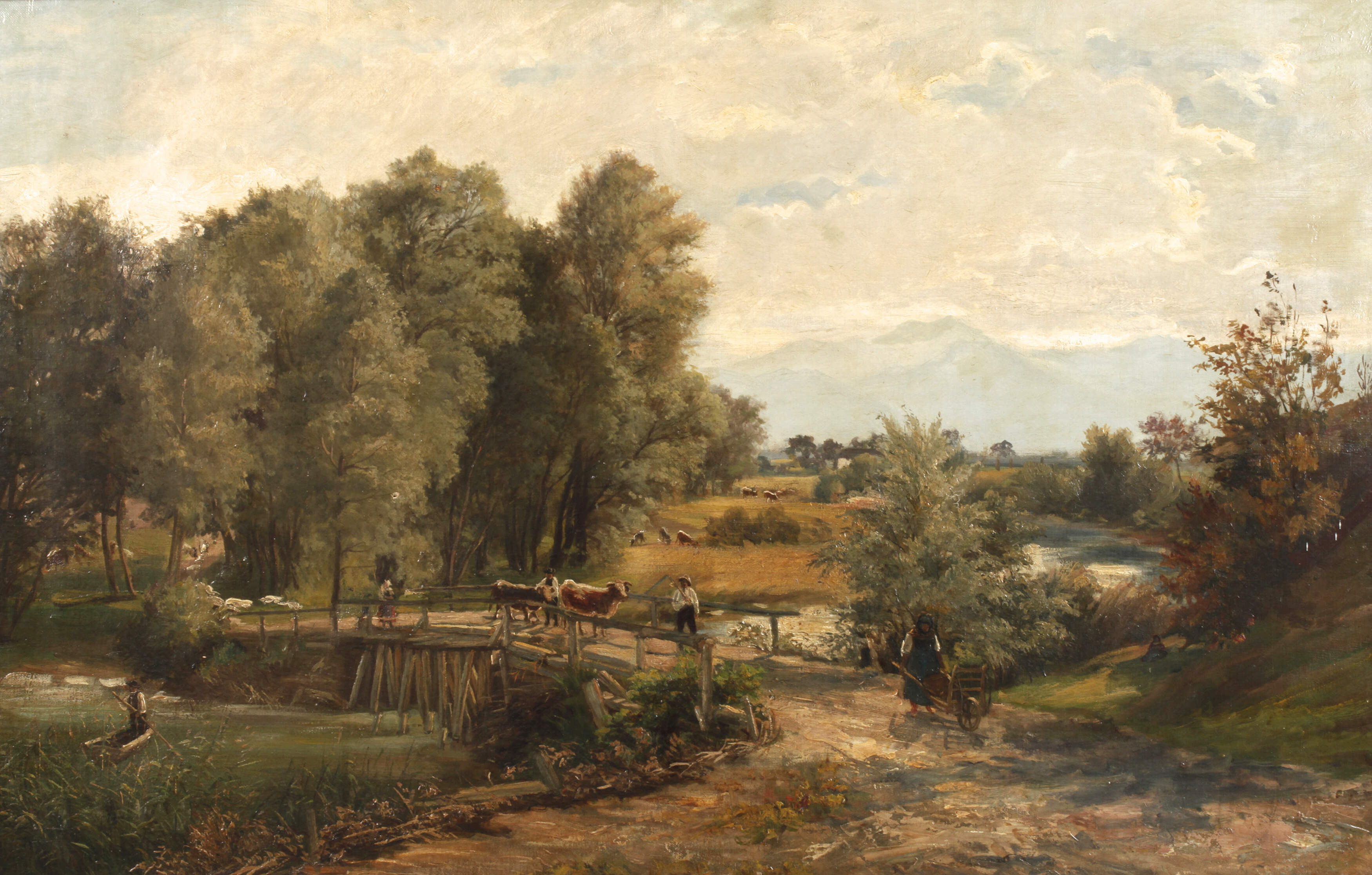 Süddeutsche Sommerlandschaft mit Fluss