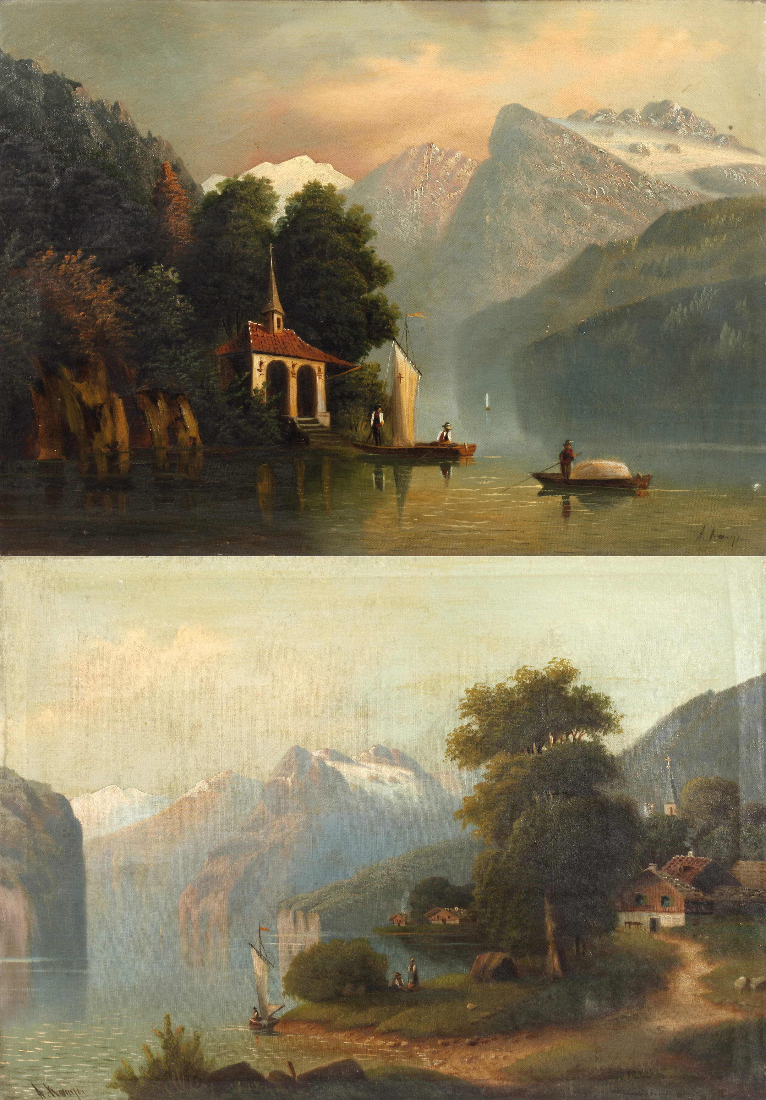 A. Kampe, Zwei Schweizer Sommerlandschaften