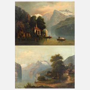A. Kampe, Zwei Schweizer Sommerlandschaften