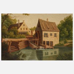 Spätbiedermeierliche Mühlenansicht