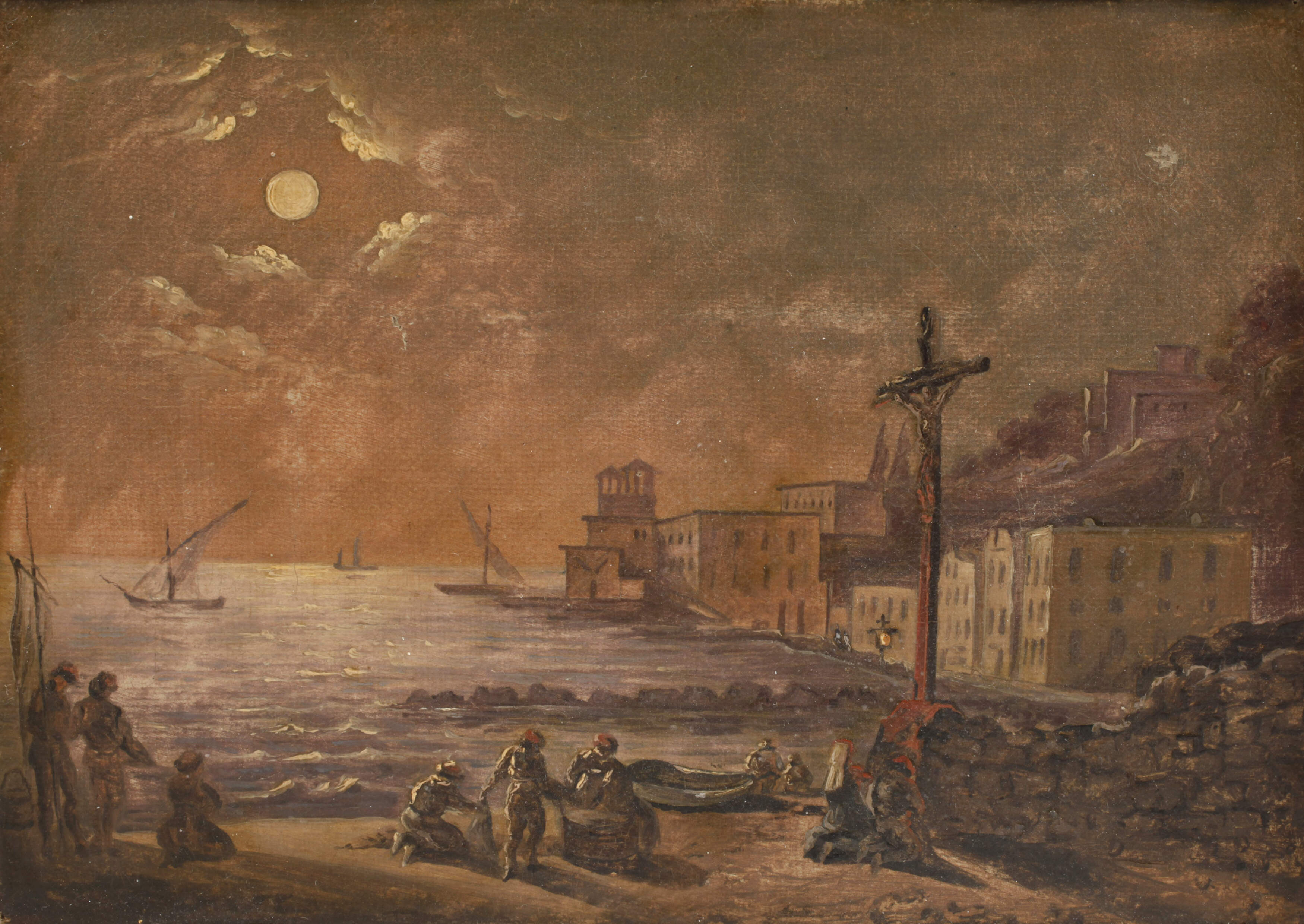 Abendgebet in der Bucht von Mergellina in Neapel