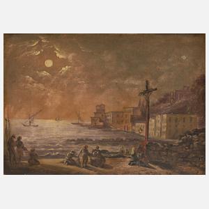 Abendgebet in der Bucht von Mergellina in Neapel