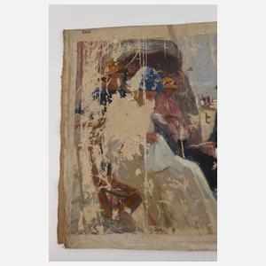 Gemäldefragment mit Strandszene