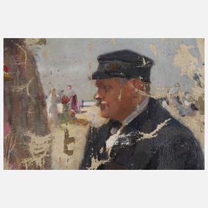 Gemäldefragment mit Strandszene