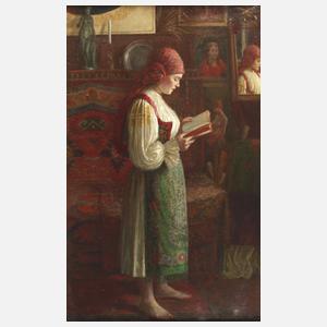 Josef Bárta, attr., Mädchen mit Buch