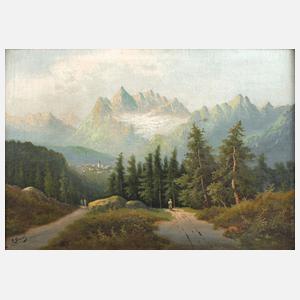 E. Bauer, Alpenlandschaft