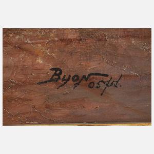 Constant Byon, attr., Kartenspieler im Weinkeller