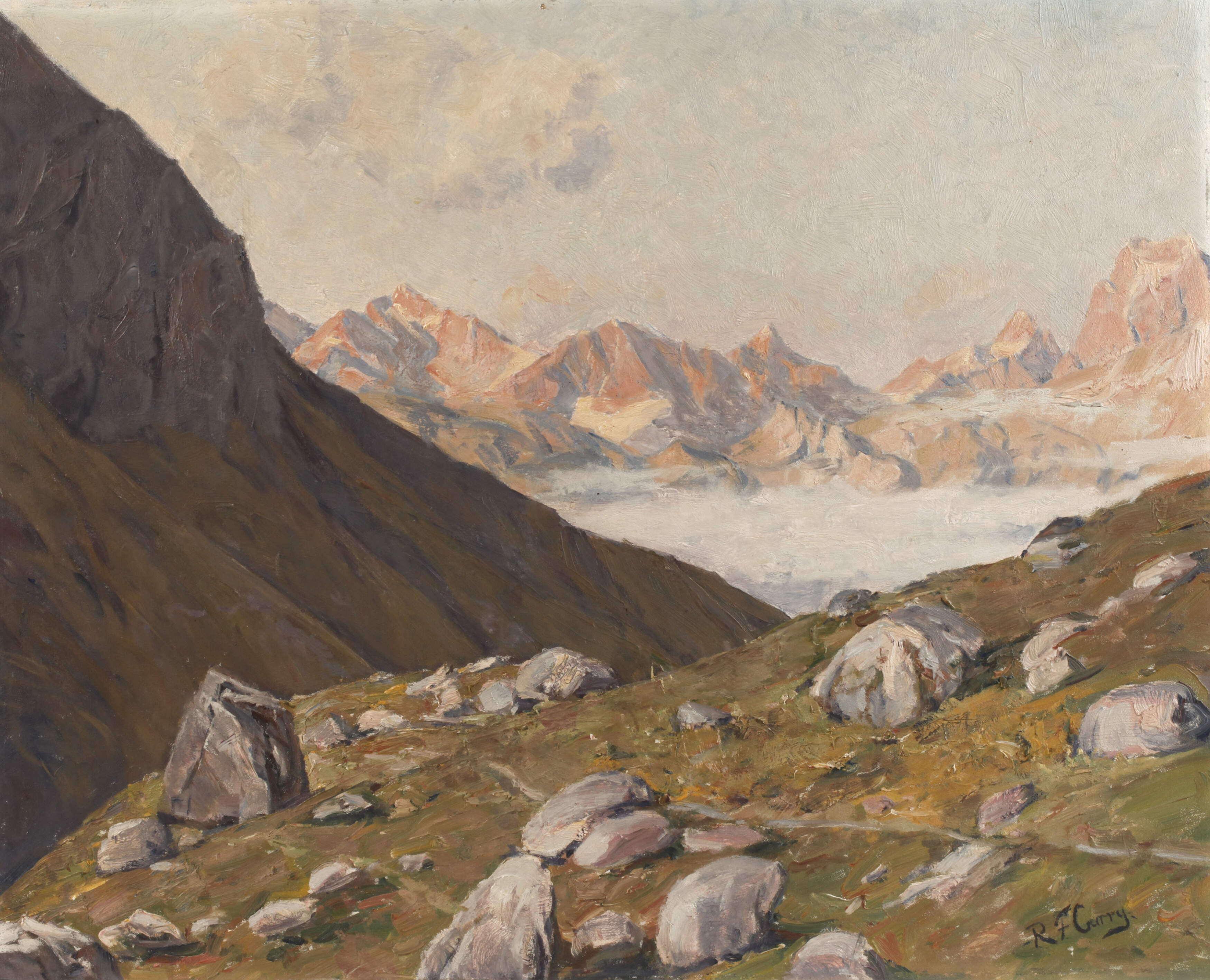 Robert Franz Curry, Sonnige Hochgebirgslandschaft
