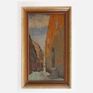 Jakob Dietz, attr., Winterliche Straße in Karlsbad