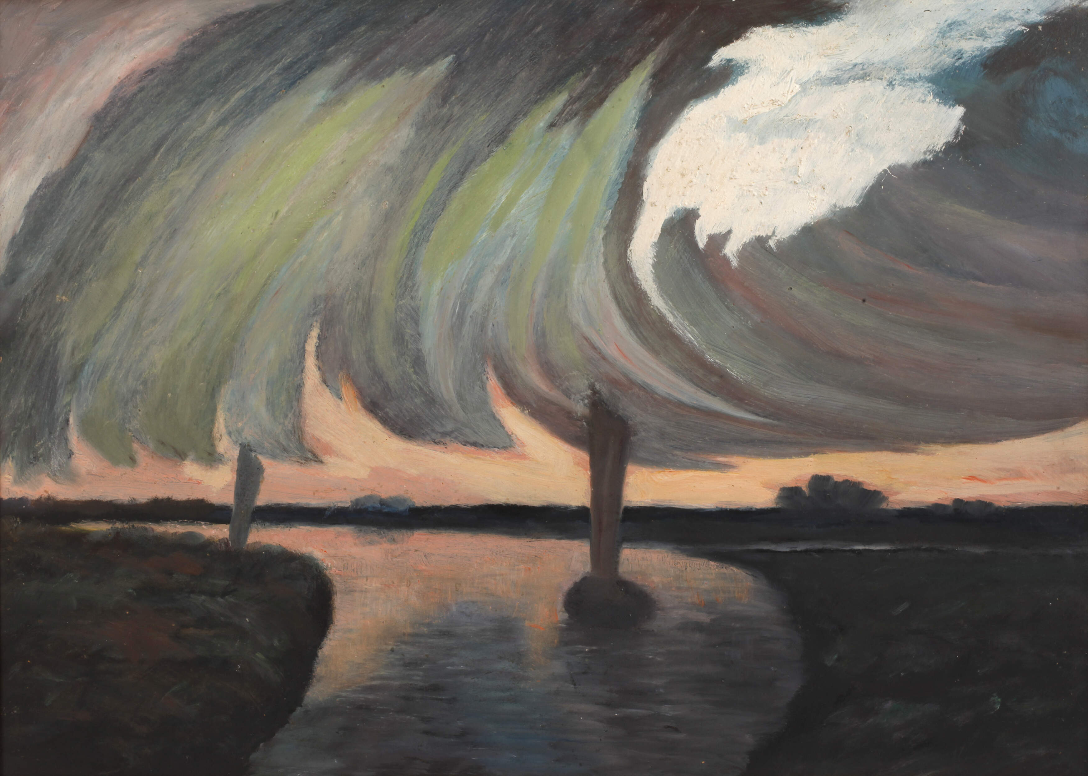 Heinz Dodenhoff, attr., Moorkähne am Abend