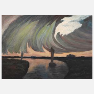 Heinz Dodenhoff, attr., Moorkähne am Abend