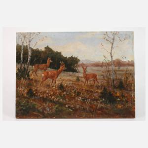 Franz Hienl-Merre, Rehe am Waldrand