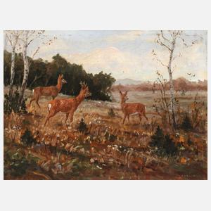 Franz Hienl-Merre, Rehe am Waldrand