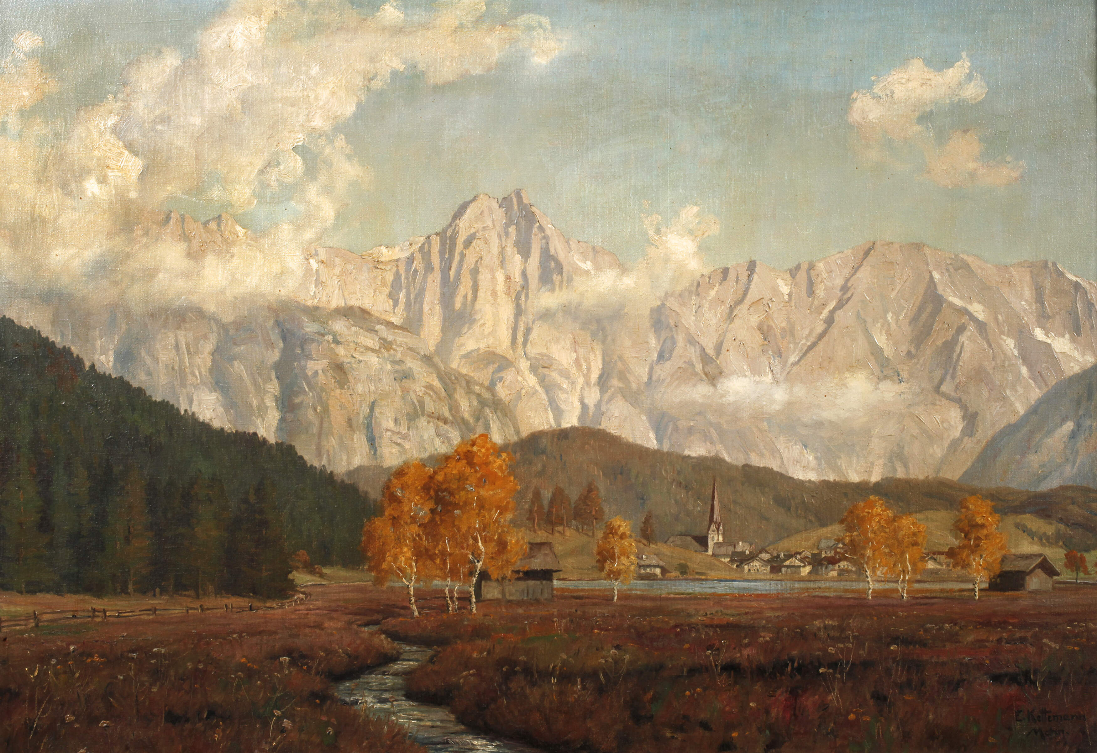 Erwin Kettemann, "Herbsttag bei Seefeld/Tirol ..."