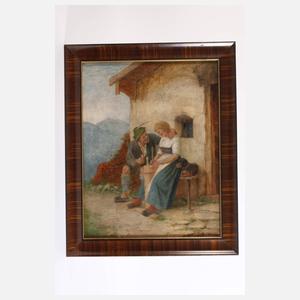 Theodor Kleehaas, Liebespaar vor der Almhütte