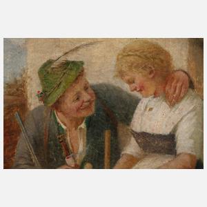 Theodor Kleehaas, Liebespaar vor der Almhütte