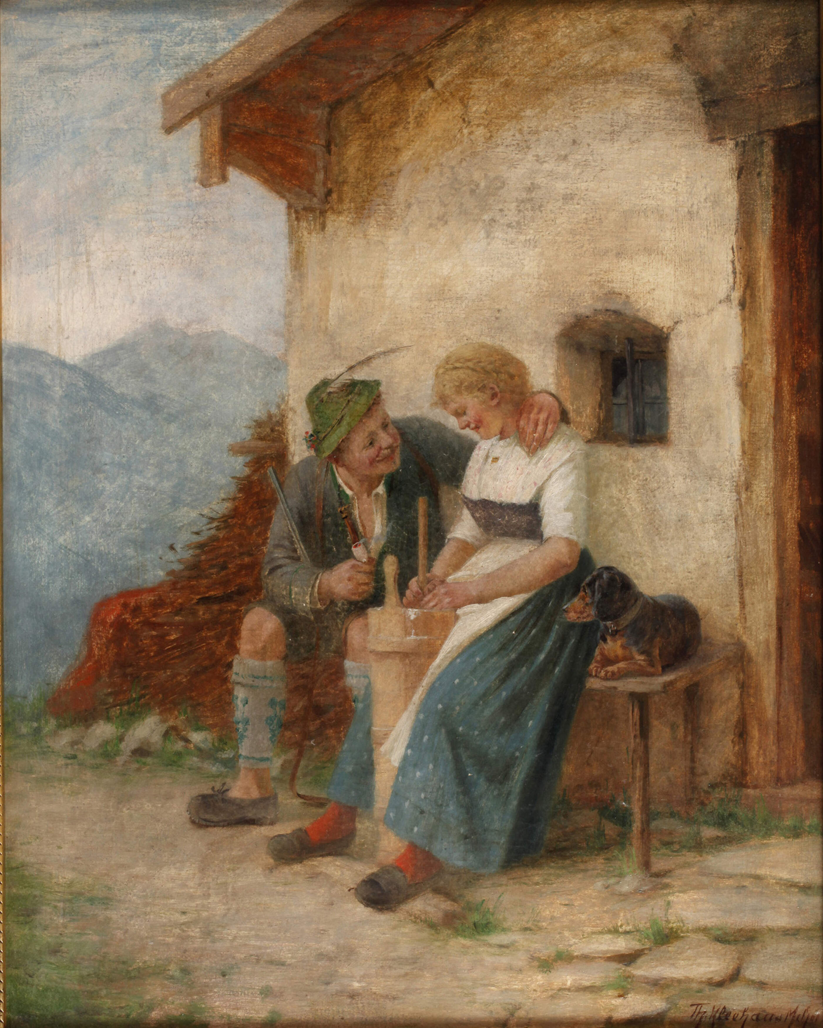 Theodor Kleehaas, Liebespaar vor der Almhütte