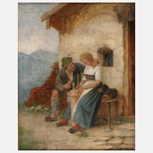 Theodor Kleehaas, Liebespaar vor der Almhütte