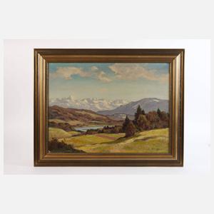 Karl Maria Lechner, Vorgebirgslandschaft mit Fluss