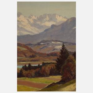 Karl Maria Lechner, Vorgebirgslandschaft mit Fluss