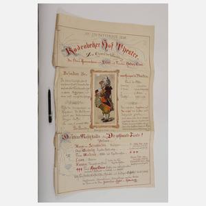 Festprogramme zur Hochzeit Greve/Lepel-Gnitz