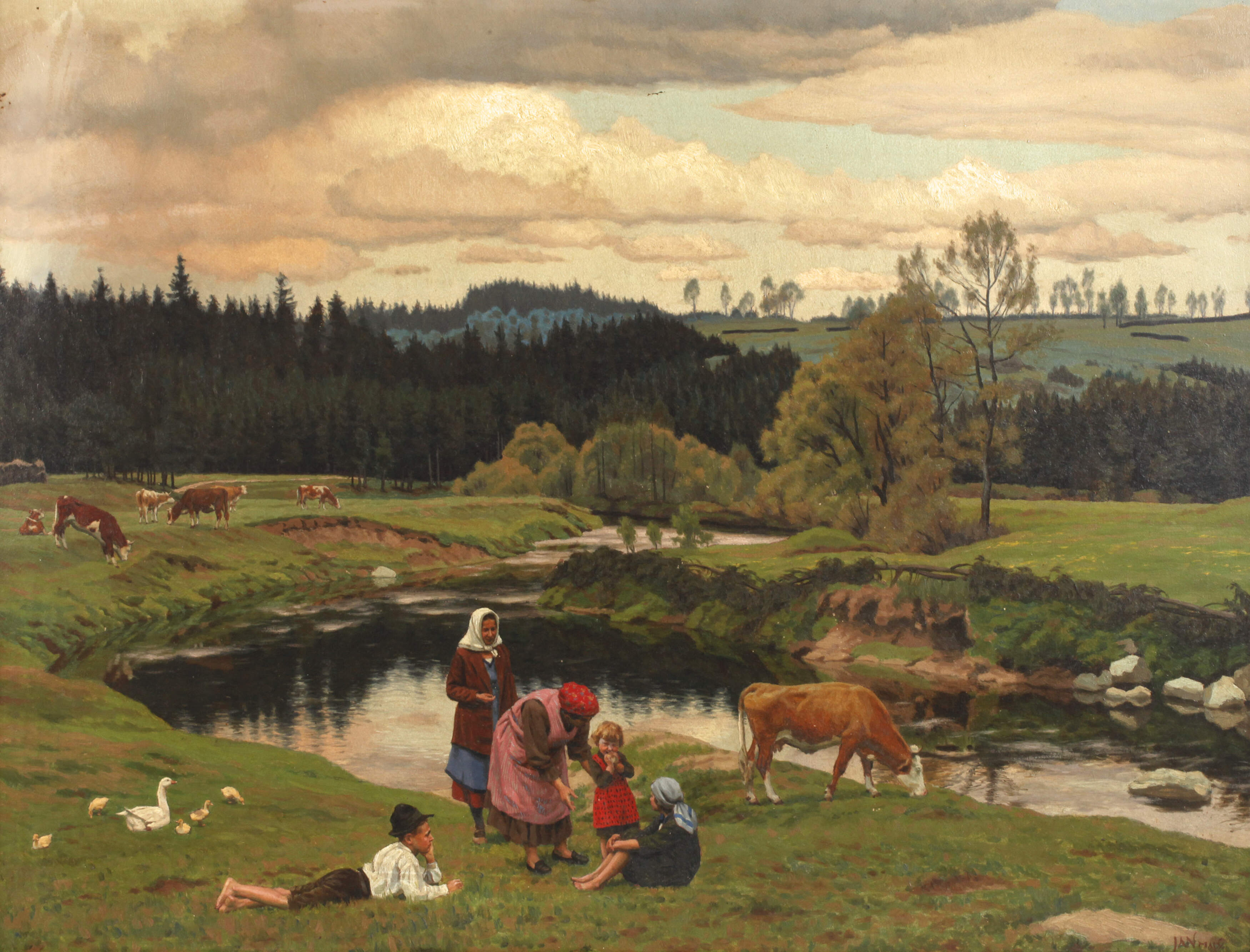 Jan Malý, Bauernfamilie am Fluss