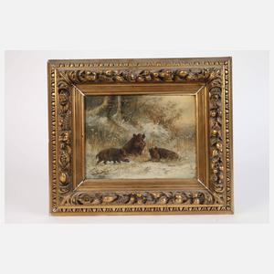 Moritz Müller-München, Wildschweinrotte im Winter