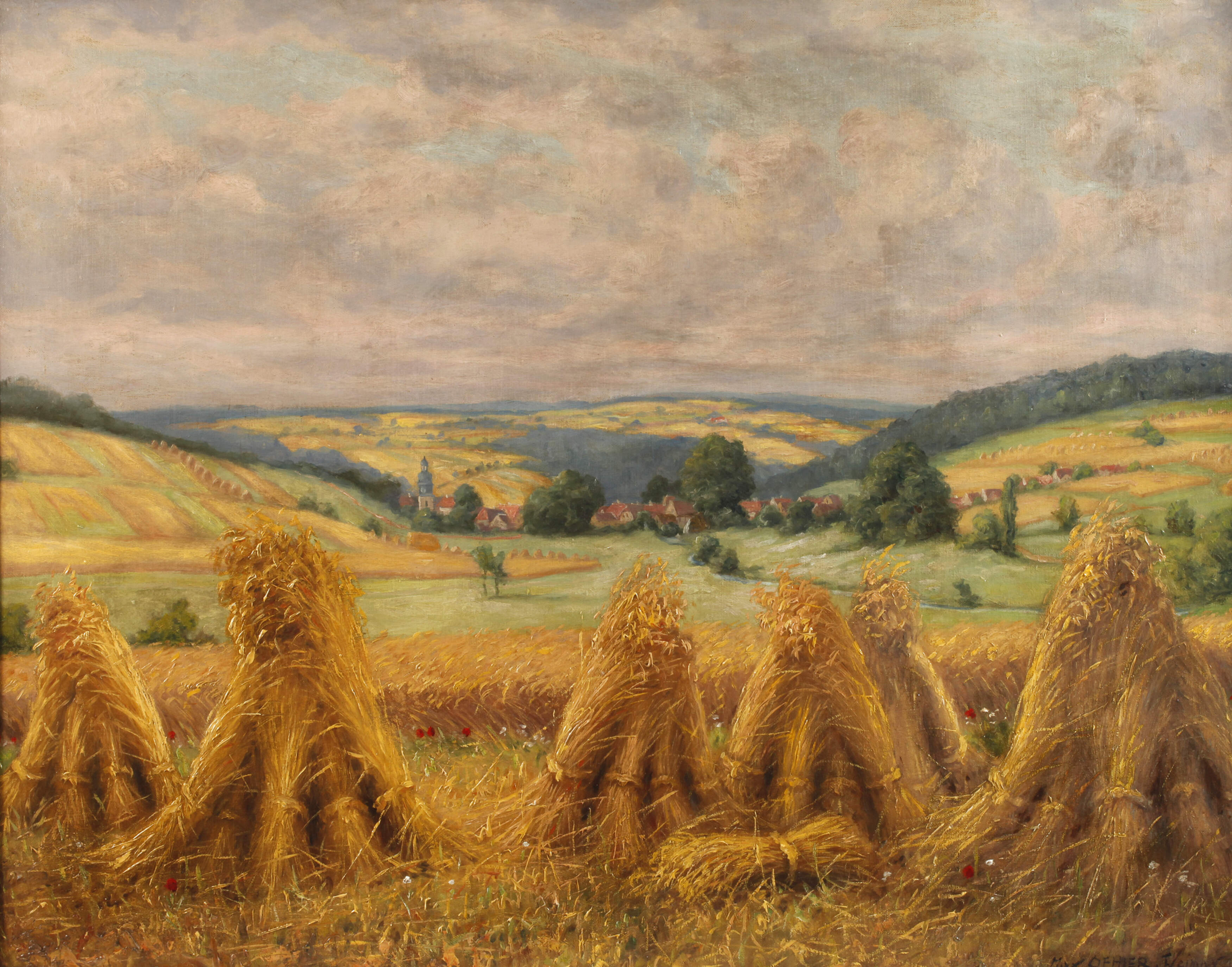 Max Oehler, "Blick auf Schwarza bei Blankenhain"