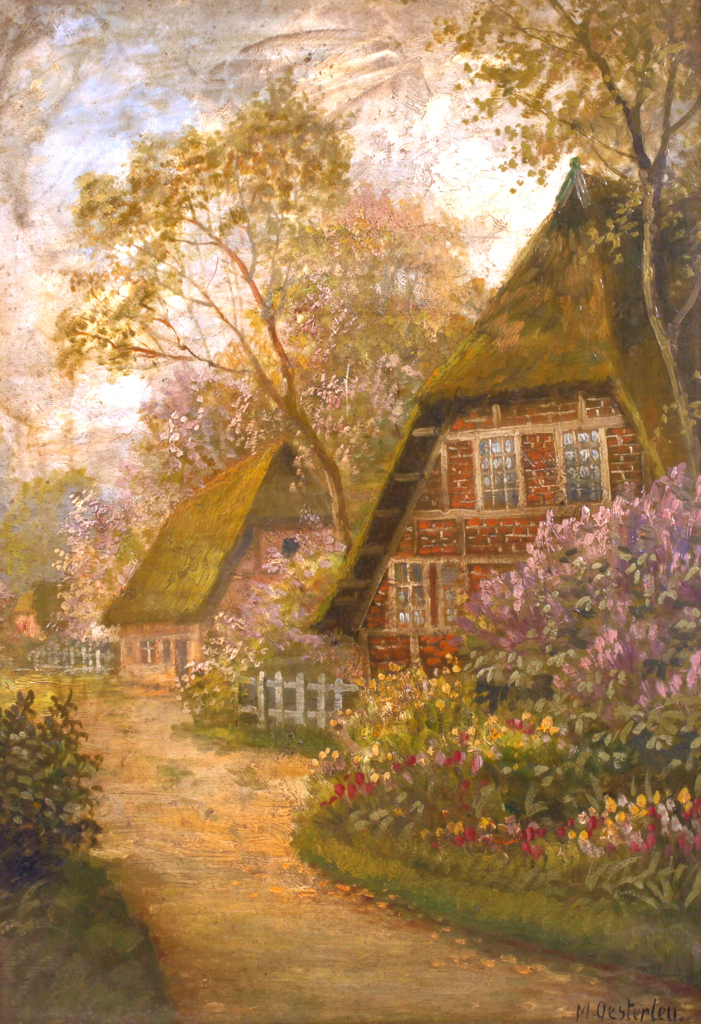 Marie Oesterley, Reetgedeckte Bauernhäuser