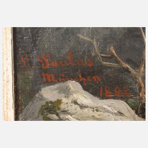 Ludwig Paulus, attr., Hirsch am Wasser