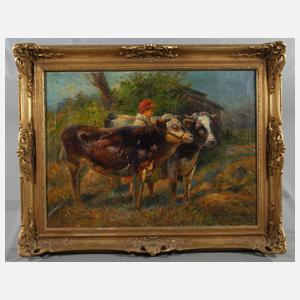 Gustav Prucha, Hirtin mit Kühen