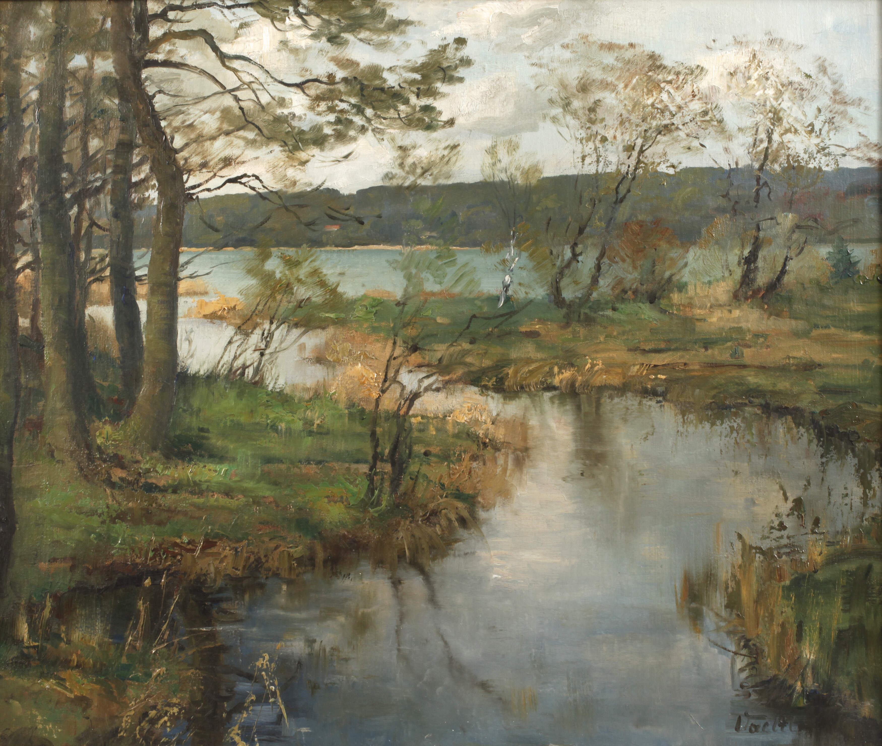 Otto Vaeltl, "Mündung der Ach in den Starnbergersee"