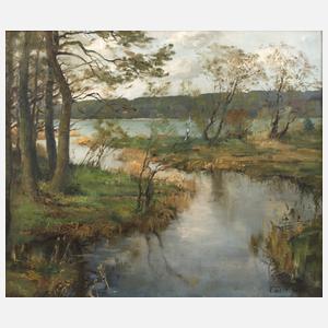 Otto Vaeltl, "Mündung der Ach in den Starnbergersee"