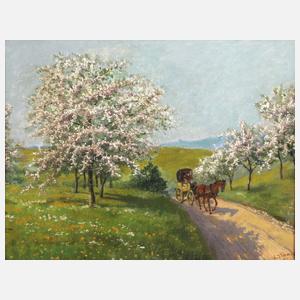 Ernst Zimmer, attr., Postkutsche auf der Landstraße