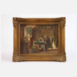 Walter Kraus, "Ein Besuch" nach Carl Spitzweg