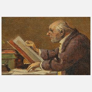 Walter Kraus, "Ein Besuch" nach Carl Spitzweg