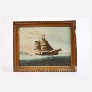 Paar Schiffsbilder China