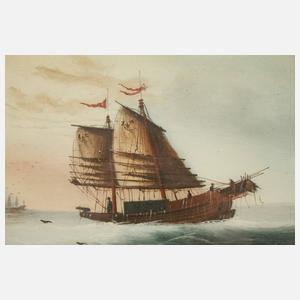 Paar Schiffsbilder China