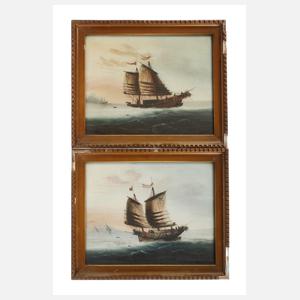 Paar Schiffsbilder China