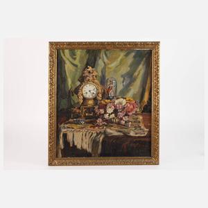 Monogrammist IZ, Stillleben mit Uhr