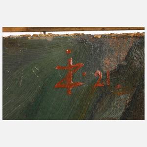 Monogrammist IZ, Stillleben mit Uhr