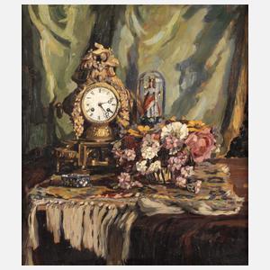 Monogrammist IZ, Stillleben mit Uhr