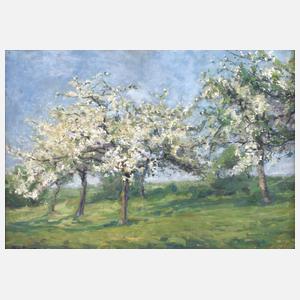 Frida von Düring, "Blühende Apfelbäume"