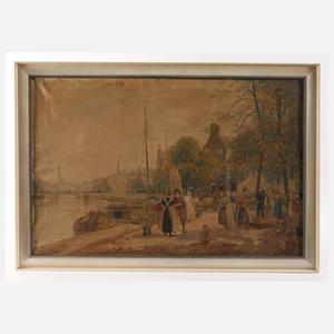 R. Hornemann, Holländischer Blumenmarkt am Kai