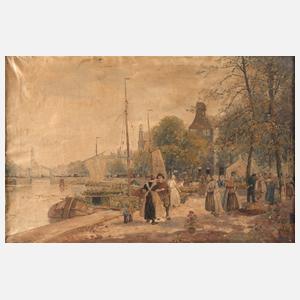 R. Hornemann, Holländischer Blumenmarkt am Kai