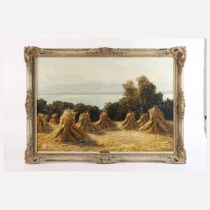 Otto Pippel, Erntelandschaft mit Heugarben