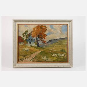 Impressionistische Landschaft mit Bauernhaus