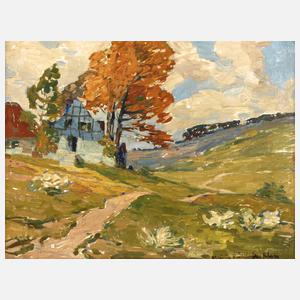 Impressionistische Landschaft mit Bauernhaus