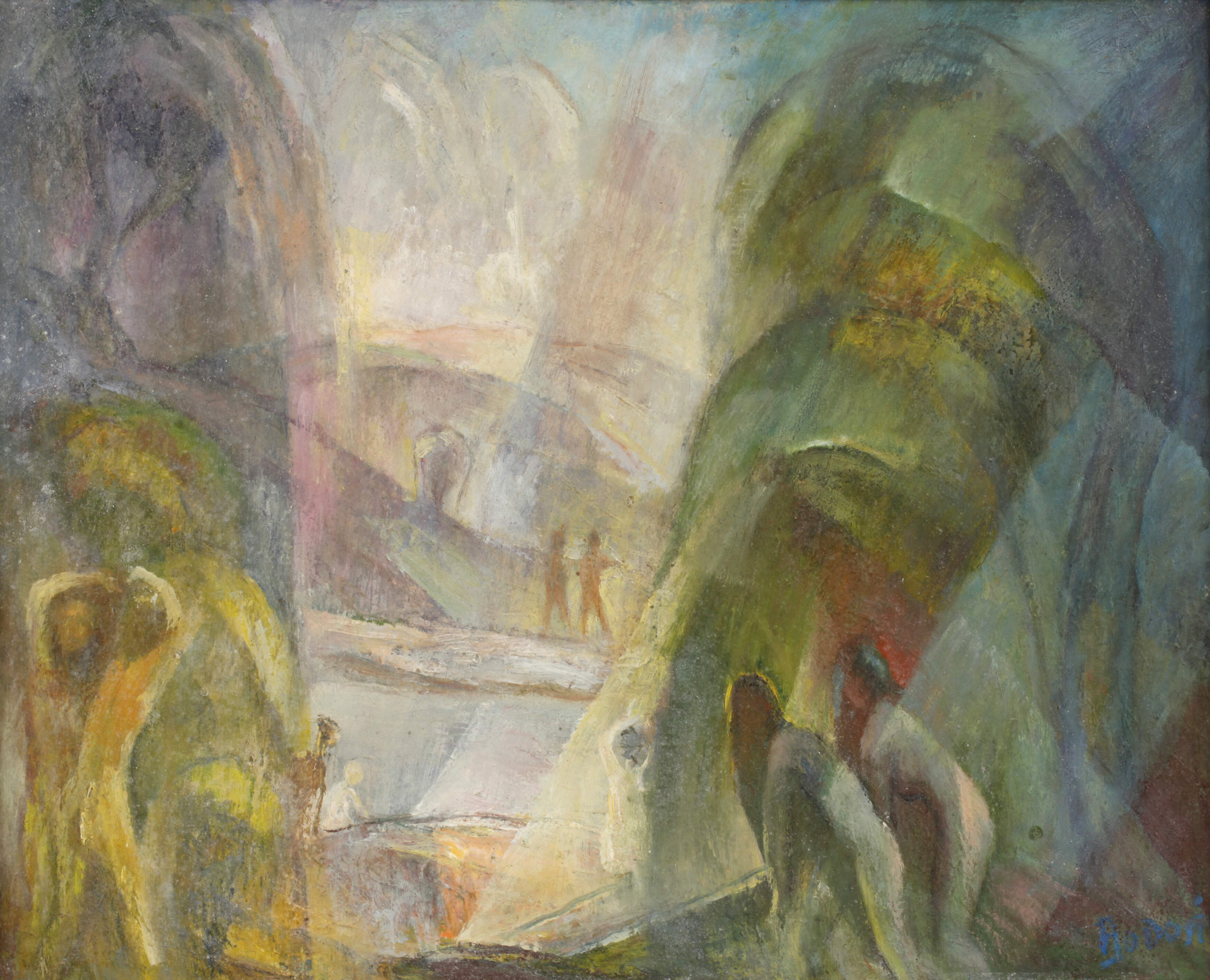 Dániel Bodosi, attr., "Badende"