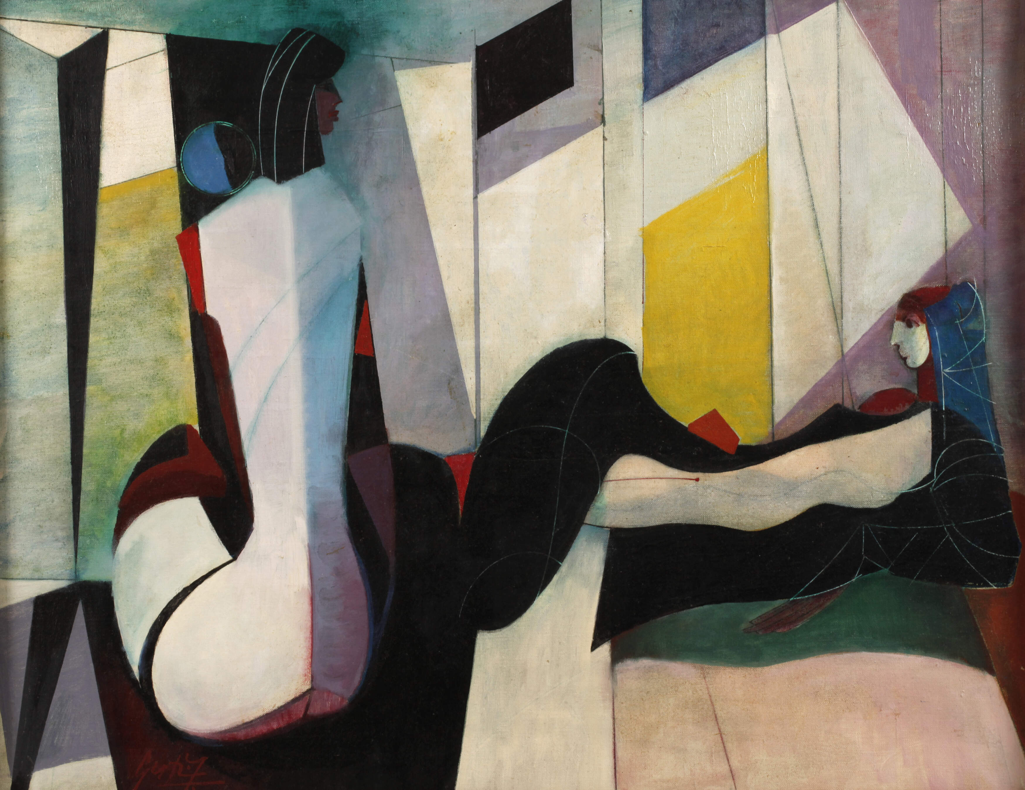 József Soma Guti, "Frauen auf der Terrasse"